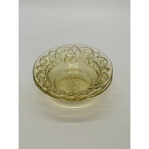 Vtg Set of 2 Federal Depression Glass Rosemary Dutch Rose Amber Berry Bowl